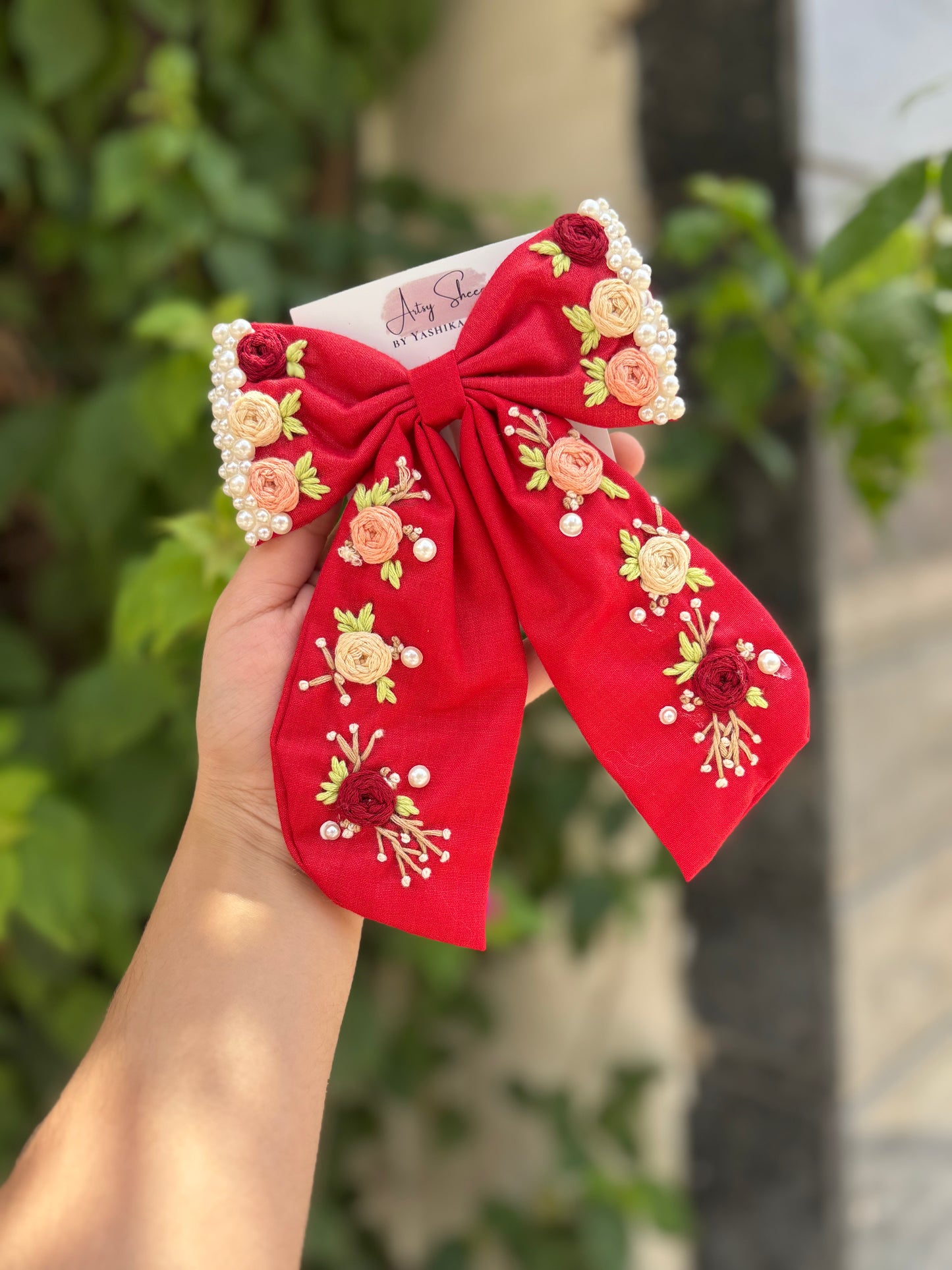 Mini Embroidered Bow