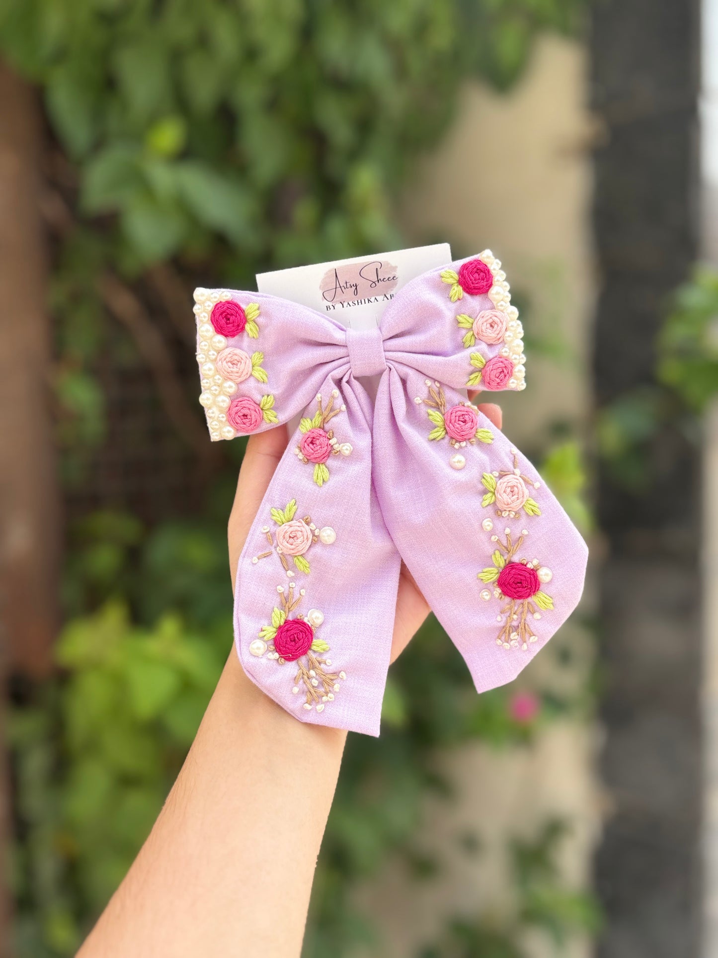 Minimalistic Embroidered Bow